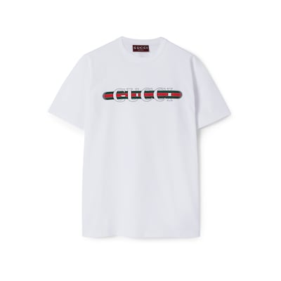 GUCCI Printed Cotton Jersey T shirt Size XXS White Ready to wear