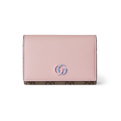 Gucci marmont pink card holder on sale