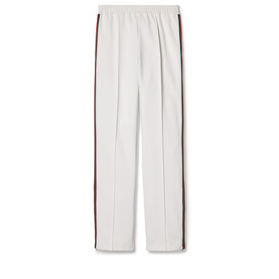 Jersey drill jogging pants with Web in off white | GUCCI® US