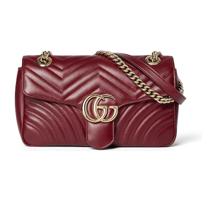 Borsa a spalla GG Marmont misura piccola in Gucci Rosso Ancora GUCCI Italia