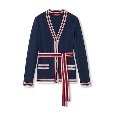 グッチ　ロングカーディガン SUMMER-SALE バイカラー ニット ロング カーディガン Prima