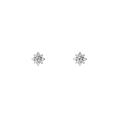 グッチ フローラ〕日本限定 18K ダイヤモンド スタッズピアス18K
