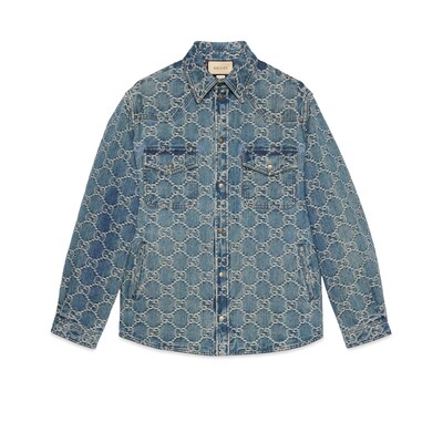 グッチ メンズ ウェアGGジャカードデニム シャツ | GUCCI公式 