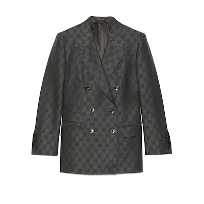 Gucci wool-cashmere double-breasted Jacket | Grey | FARFETCH JO