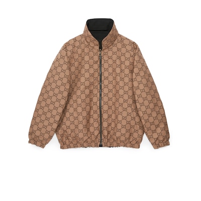 Reversible GG canvas jacket in black GUCCI Australia