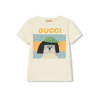 キム・スンヨン プリント コットン Tシャツホワイト | GUCCI公式