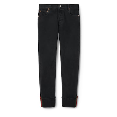 GUCCI Denim Pant With Web Size 32 Grey