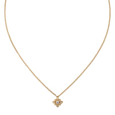 【グッチ】ブロンディ クリスタル ネックレス グッチ フローラ〕日本限定 18K チェーン ネックレス18K