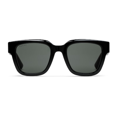 GUCCI EYEWEAR スクエアフレーム アセテート サングラス スクエアフレーム サングラス（アジアン フィット）ブラック