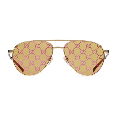 Gucci gold aviator glasses discount