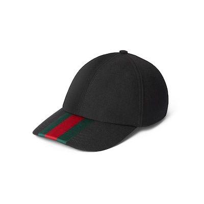 Canvas baseball hat with Web in black | GUCCI® US