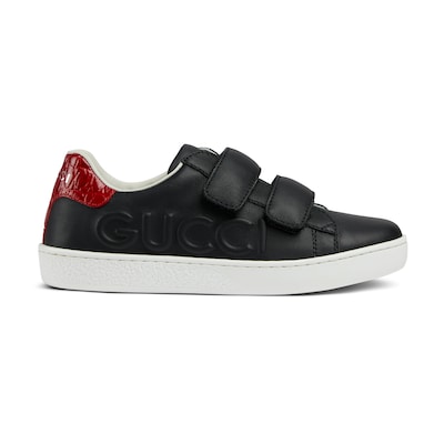 Children s Ace sneaker in black leather GUCCI IE