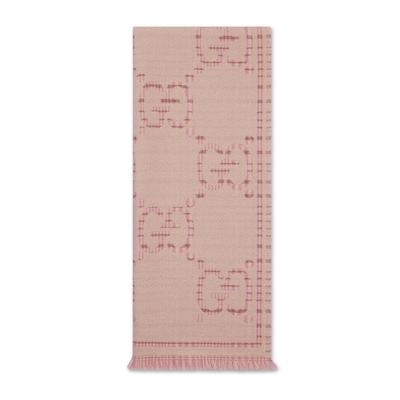 24AW new/GUCCI GGシャドウシルクスカーフ Scarf Pink GG Shadow silk scarf in pink - Gucci | Mytheresa