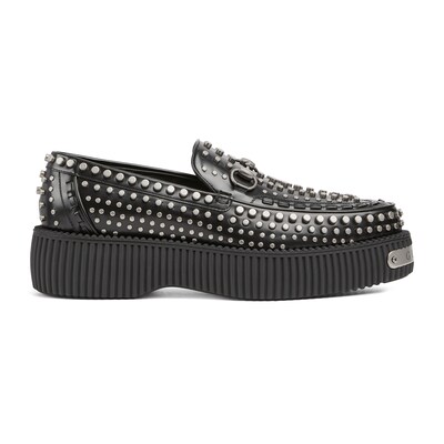 GUCCI Men s Horsebit Creeper Loafer Black Leather