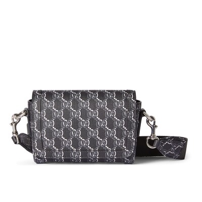 Super mini shoulder bag with GG Shadow in dark grey GG Super mini shoulder bag with GG Shadow in dark grey GG