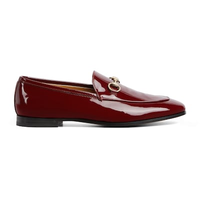 Women s Gucci Jordaan loafer in Rosso Ancora patent leather GUCCI US