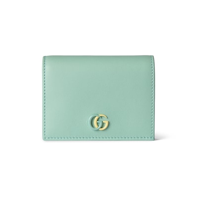 Porta carte GG Marmont in pelle verde pastello GUCCI Italia