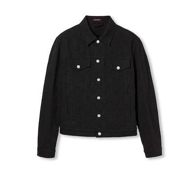 GG denim jacquard jacket in black GUCCI US