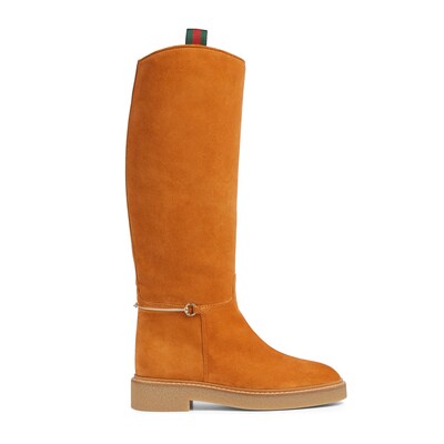 Gucci suede knee high boots 2025