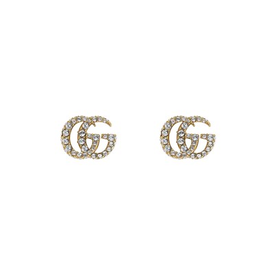 ダブルG クリスタル ピアスイエローゴールドトーン メタル | GUCCI公式