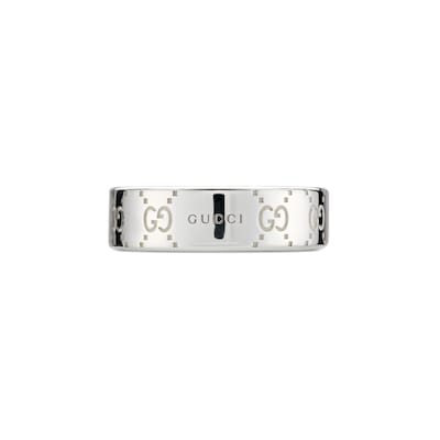 Anello a fascia larga Gucci Signature con dettaglio GG in argento 925 GUCCI Italia