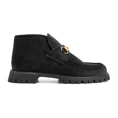Stivaletto donna con Morsetto in pelle scamosciata nera GUCCI Italia