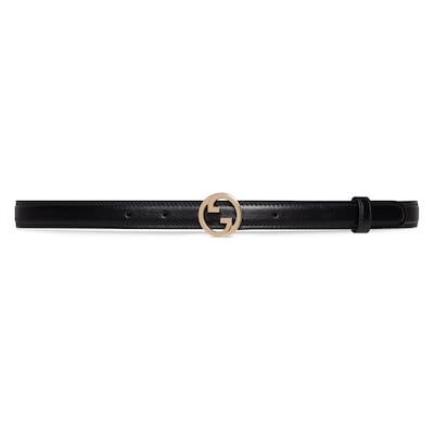 Gucci Blondie thin belt in black leather | GUCCI® US