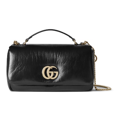 GG Milano small top handle bag in black puffy leather GUCCI UK