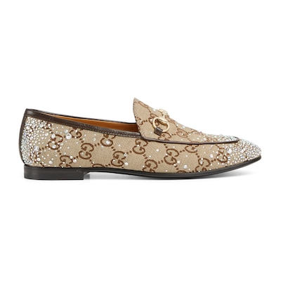 Women's loafer with Web in black shiny leather | GUCCI® US