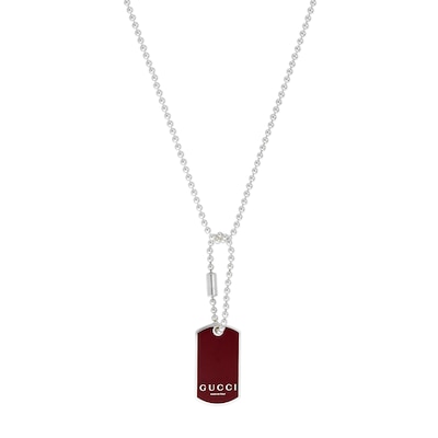 Boule chain pendant necklace in 941 sterling silver | GUCCI® US