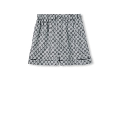 GG silk twill shorts in blue and white GUCCI Australia