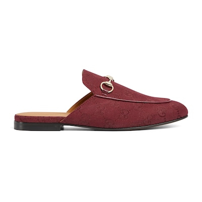 Women s Princetown slipper in Rosso Ancora GG canvas GUCCI AE