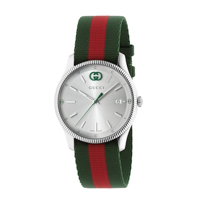 【麺】【新品電池】261 グッチ Gタイムレス レディース デイト G-タイムレス〕ウォッチ（38 mm）グリーン/レッド/グリーン