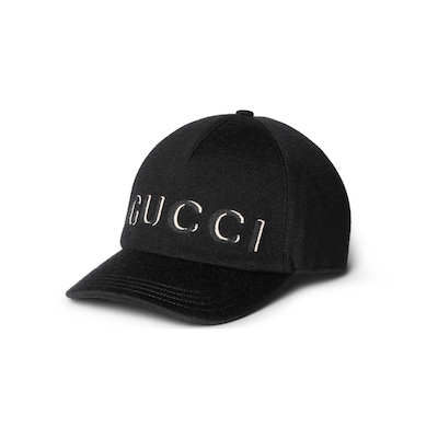 多様な エンブロイダリー ウール ベースボールキャップブラック | GUCCI公式 帽子