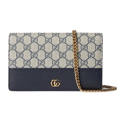GG Marmont bi color mini chain bag in beige and blue Supreme GUCCI Canada