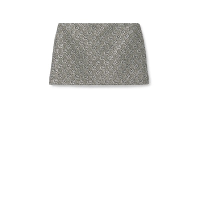 Embroidered GG wool tweed mini skirt in grey | GUCCI® GR