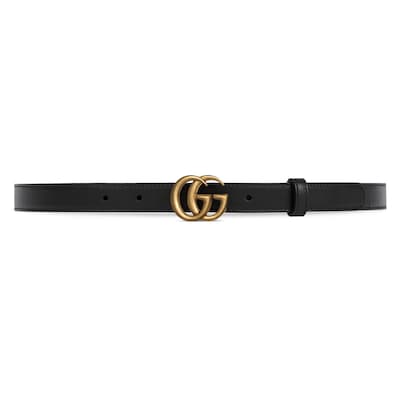 Ceinture Fine en Cuir Femme Boucle Double G GUCCI CH