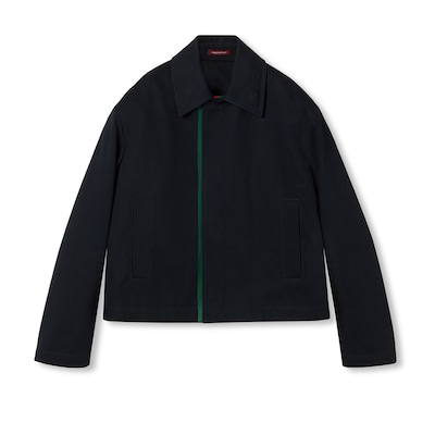 エンボス コットンギャバジン ジャケットダークブルー | GUCCI公式 エンボス コットンギャバジン ジャケットダークブルー | GUCCI公式
