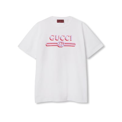 【GUCCI】 GUCCI エンブロイダリー コットンジャージー Tシャツ GUCCI エンブロイダリー コットンジャージー Tシャツオフ