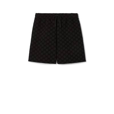 Printed jersey basketball shorts in black | GUCCI® US Printed jersey basketball shorts in black | GUCCI® US