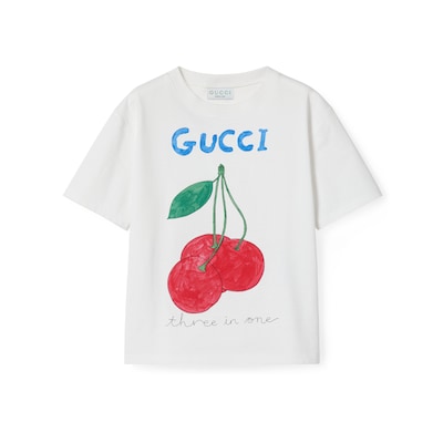 チルドレンズ〕プリント コットン Tシャツホワイト | GUCCI公式