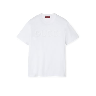 GUCCI エンブロイダリー コットンジャージー フーデッド エンブロイダリー コットンジャージー Tシャツホワイト | GUCCI公式