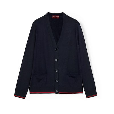 エクストラファインカシミアシルク カーディガンネイビー | GUCCI公式