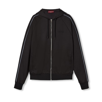スペシャル特典 エンブロイダリー付き ジャージー ジップジャケットブラック トップス