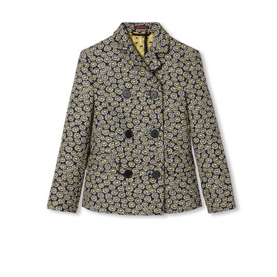 Floral crêpe jacquard jacket in multicolor | GUCCI® US