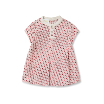 Baby printed cotton dress in pink and red | GUCCI® US