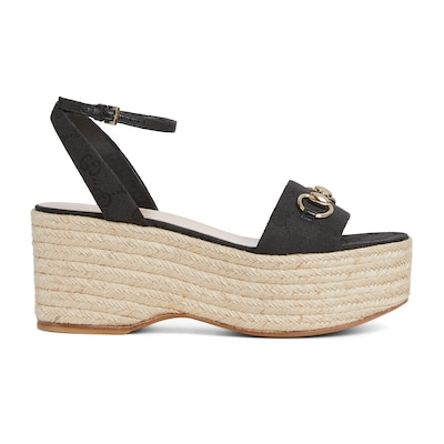 Women's espadrille with Horsebit in black Original GG canvas