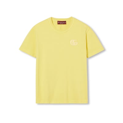 24-25新作 グッチ エンブロイダリー コットンジャージー Tシャツ エンブロイダリー コットンジャージー Tシャツホワイト | GUCCI公式