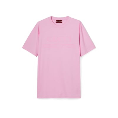 コットンジャージー プリント Tシャツピンク | GUCCI公式