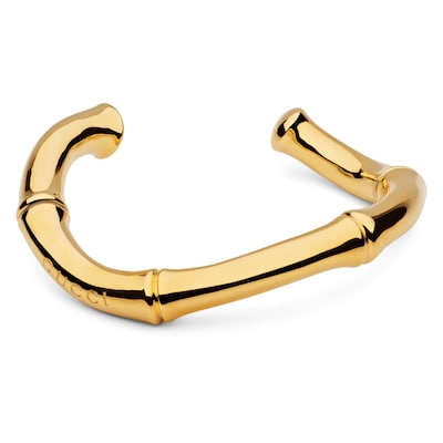 Gucci Bamboo forearm bracelet in gold-toned brass | GUCCI® US
